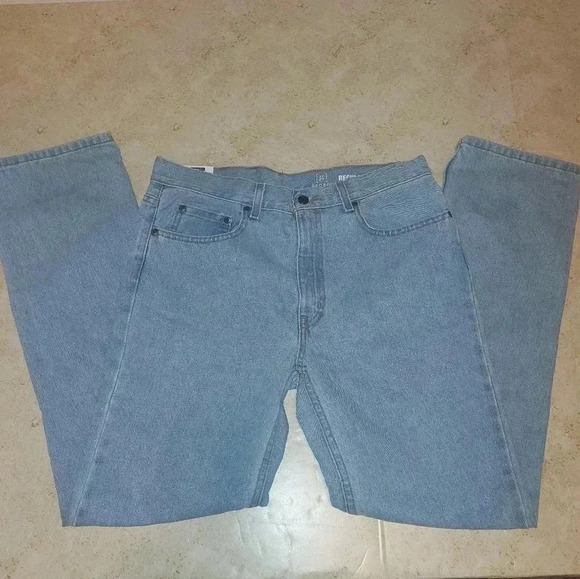 Mens George - Regular Fit Blue Denim Jeans 32x32 Light Denim - Picture 1 of 6